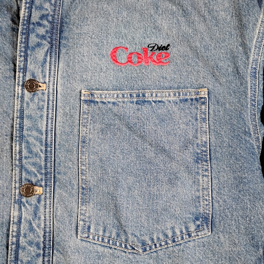 GAP Denim Diet Coke Sherpa Lined Jacket Mens Medium Blue Wash 513799-00 FAL24 - Picture 4 of 14